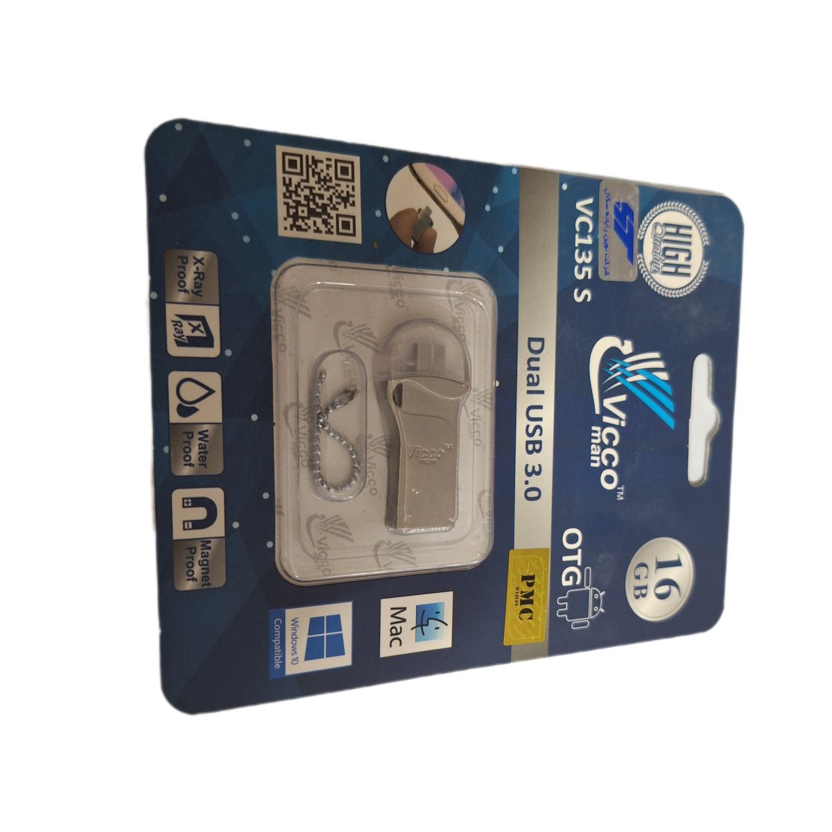 • مشخصات usb 16g 135s otg u3 vicco • ظرفیت: 16 گیگابایت • نوع رابط: USB 3.0 و OTG (قابلیت اتصال به دستگاه‌های موبایل) • سرعت خواندن: تا 135 مگابایت در ثانیه • سازگاری با دستگاه‌های مختلف: کامپیوتر، لپ‌تاپ، گوشی‌های هوشمند و تبلت‌ها با پورت • قابلیت OTG: امکان اتصال مستقیم به گوشی‌های موبایل و تبلت‌های اندرویدی بدون نیاز به کامپیوتر • این فلش مموری برای انتقال سریع داده‌ها و ذخیره‌سازی اطلاعات در دستگاه‌های مختلف طراحی شده است