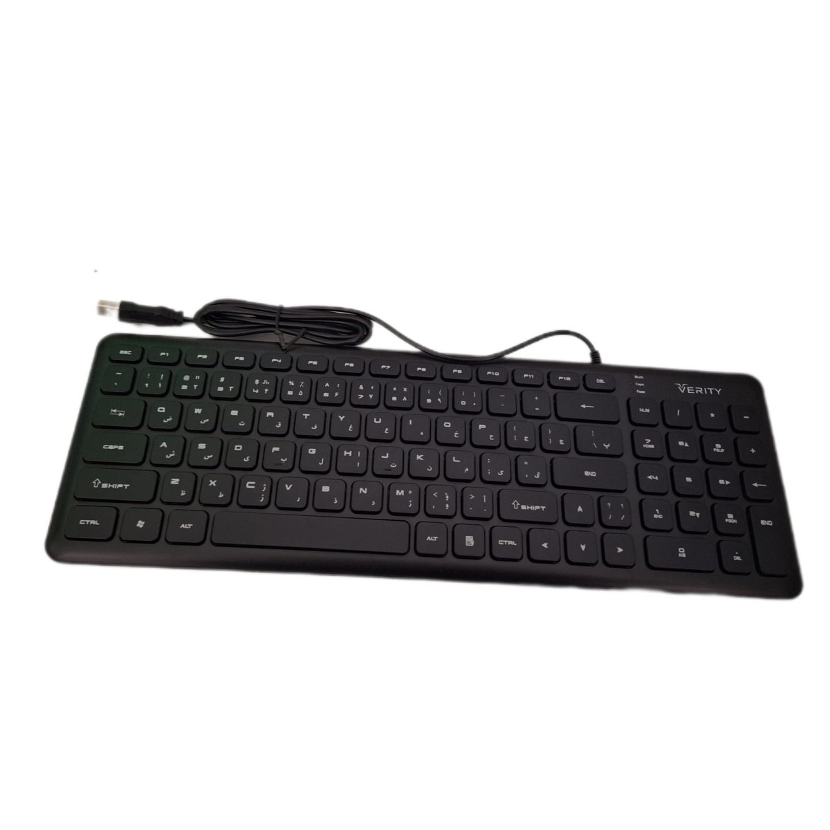 • مشخصات keyboard 6130verity کيبورد • نوع اتصال: سیمی (با کابل USB) • تعداد کلیدها: 104 عدد (کیبورد استاندارد) • نوع کلیدها: کلیدهای معمولی (غیر مکانیکی) با طراحی نرم برای تایپ راحت