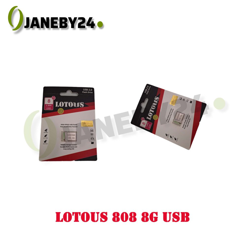 • مشخصات usb 8g 808 lotous • ظرفیت 8گیگابایت • برند : lotous • گارانتی دارد • جنس بدنه : فلزی