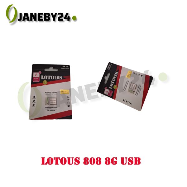 • مشخصات usb 8g 808 lotous • ظرفیت 8گیگابایت • برند : lotous • گارانتی دارد • جنس بدنه : فلزی