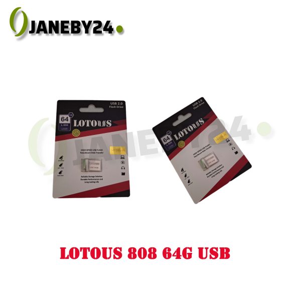• مشخصات usb 64g 808 lotous • ظرفیت 64گیگابایت • برند : lotous • گارانتی دارد • جنس بدنه فلزی •