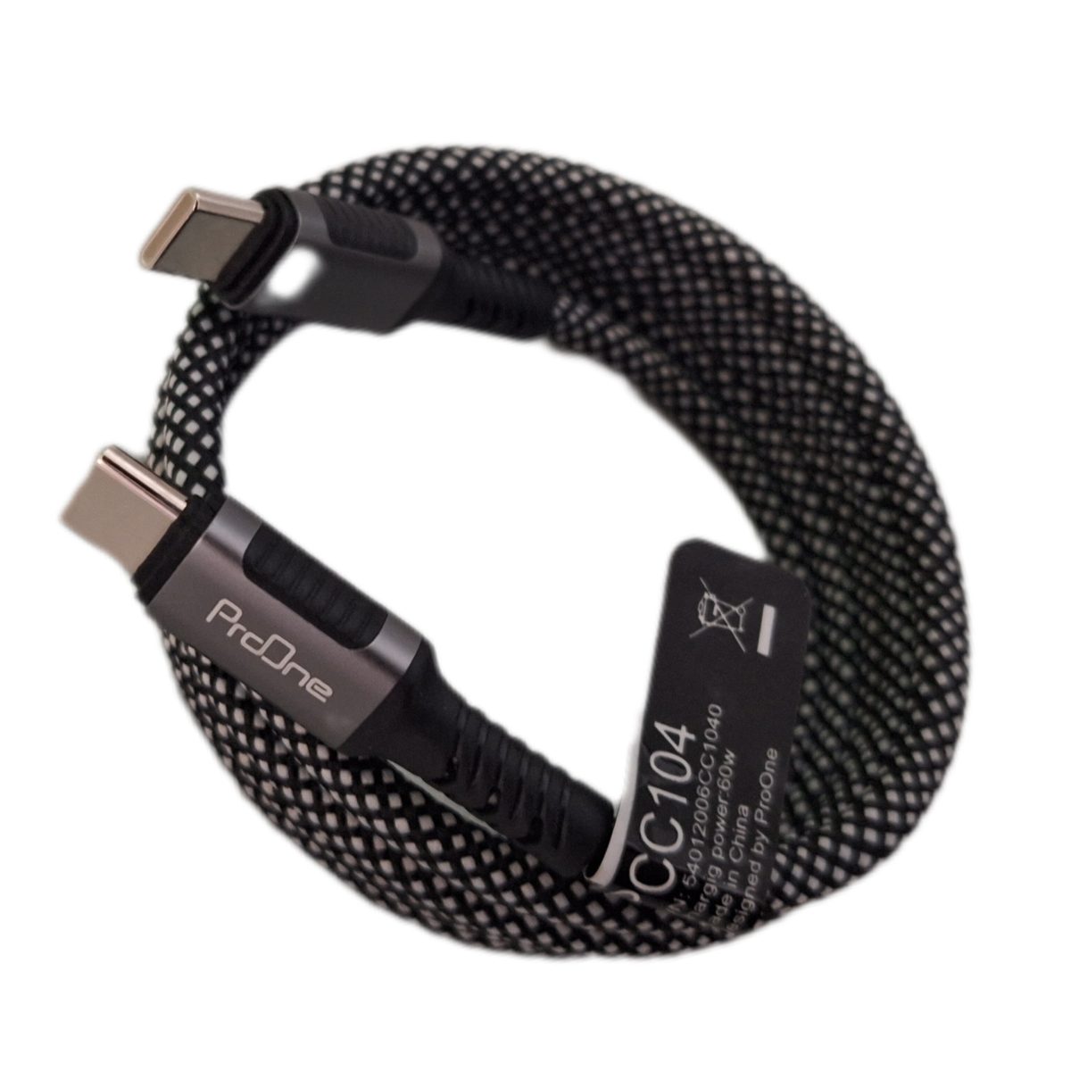 • : مشخصات کابل دو سر تایپ سی ProOne: • 1. نوع کانکتور: • USB-C به USB-C (دو سر تایپ سی) • 2. سرعت شارژ: • پشتیبانی از فناوری فست شارژ (Fast Charging) • قابلیت پشتیبانی از توان بالا (در مدل‌های PD تا 60W یا حتی 100W بسته به مدل) • 3. سرعت انتقال داده: • انتقال دیتا با سرعت بالا (تا 480Mbps یا بالاتر – بسته به مدل) • 4. کیفیت ساخت: • ساخته شده از مواد با دوام مانند روکش نایلونی بافته‌شده یا TPE مقاوم • مقاوم در برابر کشیدگی، گره خوردن و پارگی • 5. طول کابل: • معمولاً در اندازه‌های مختلف مثل 1 متر، 1.2 متر یا 2 متر عرضه می‌شود • 6. کاربرد: • مناسب برای شارژ و انتقال داده بین دستگاه‌هایی مثل: • :iphone: گوشی‌های اندرویدی جدید • :computer: لپ‌تاپ‌های مجهز به پورت Type-C • :battery: پاوربانک‌ها • :video_game: کنسول‌های دستی و دستگاه‌های جانبی مدرن