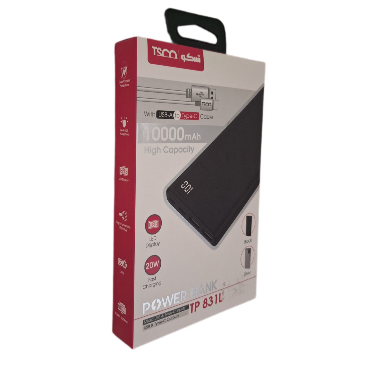 power bank 10000tp831l tsco پاور بانک